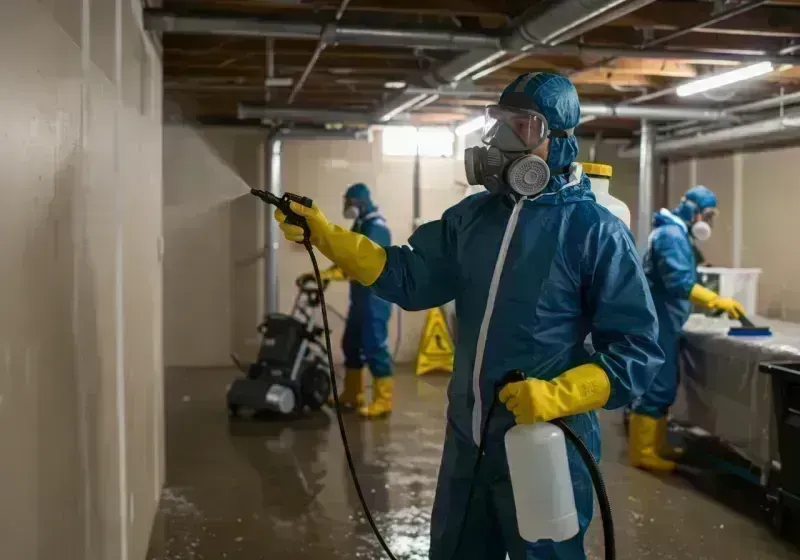 Basement Sanitization and Antimicrobial Treatment process in Stewart Manor, NY